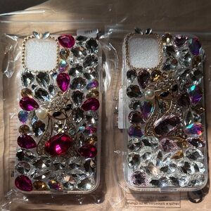 Luxury Rhinestone Cat Phone Case - Multicolor 2 cases for $20